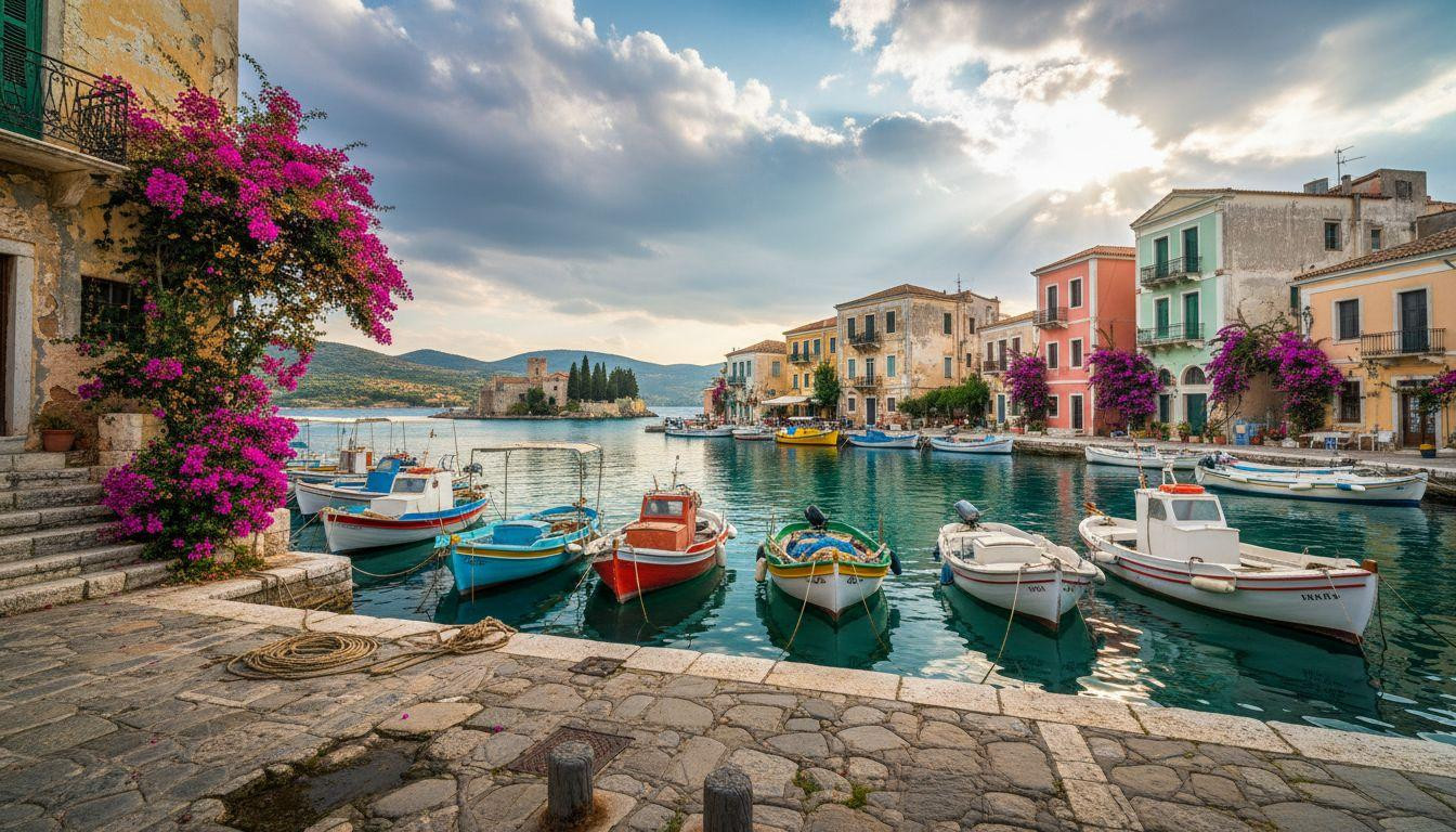 This Greek island glows turquoise where Venetian harbors meet olive silence