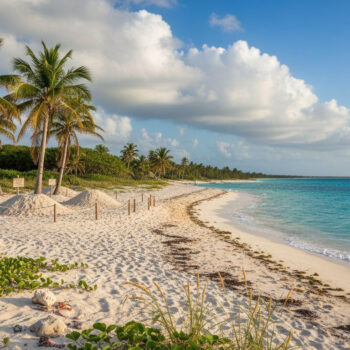 This protected turtle beach stays empty 20 minutes from Tulum's crowds
