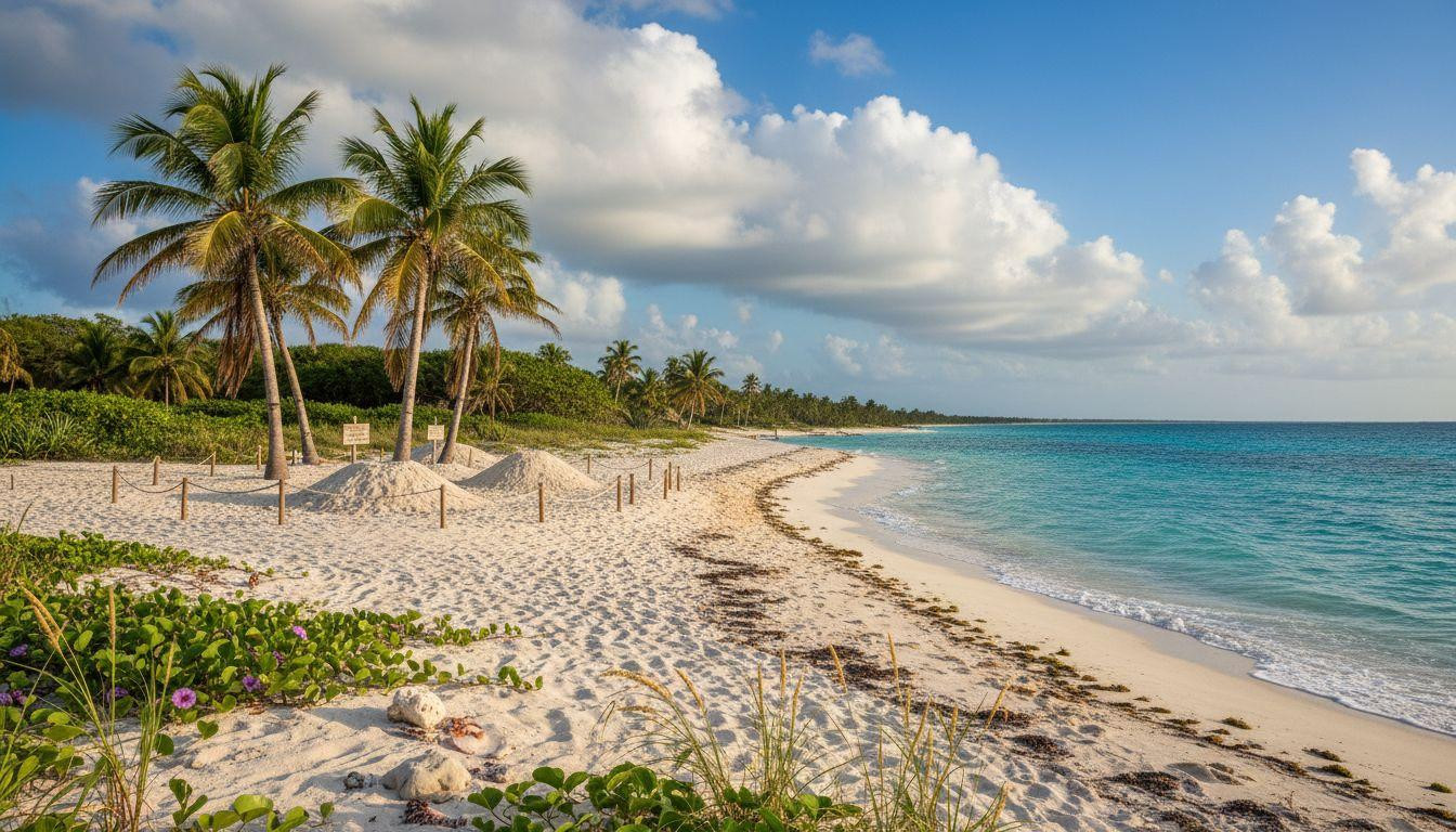 This protected turtle beach stays empty 20 minutes from Tulum's crowds