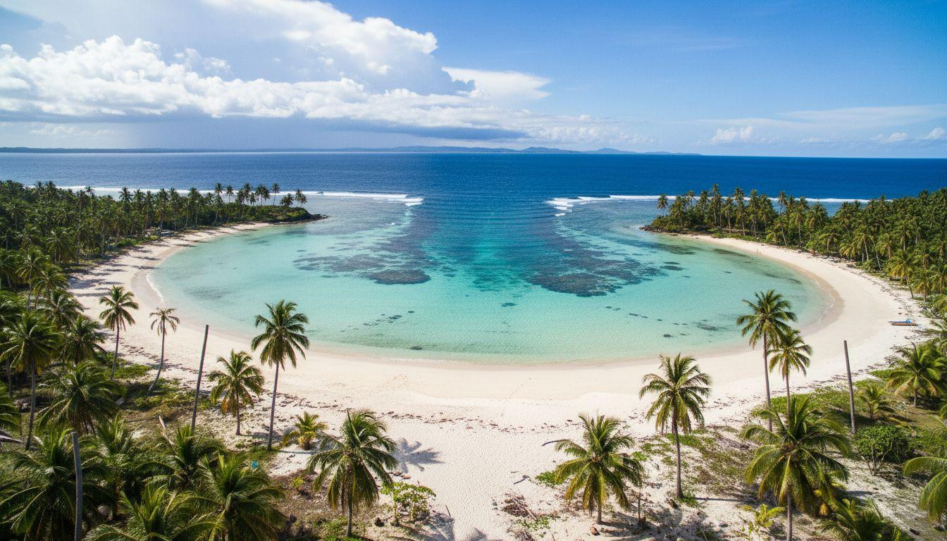 This Philippine island hides white sand crescents where powder-soft beaches curve empty above turquoise reefs