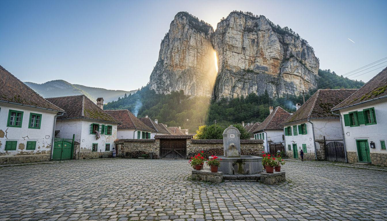 This Romanian village watches the sun rise twice through a mountain ravine