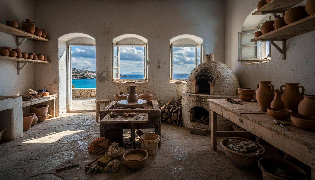 This Greek island cooks dinner in pottery shaped from the clay beneath your feet