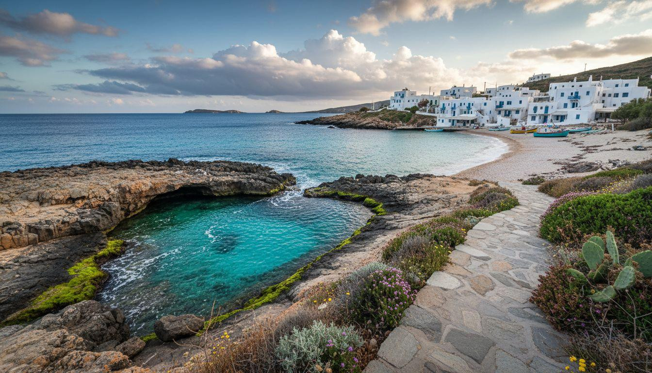 This Greek island keeps 400 residents and turquoise water that glows like the Caribbean