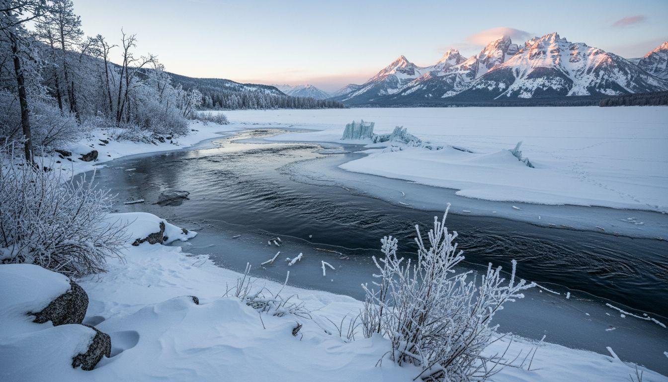 This Wyoming lake where moose browse willows while wolf packs circle frozen shores