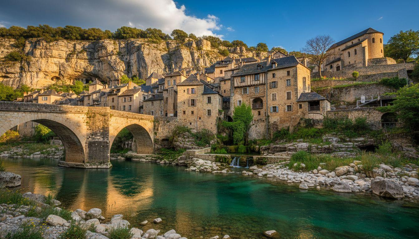 Better than Verdon where parking costs and Sainte-Enimie keeps medieval cliffs empty for free