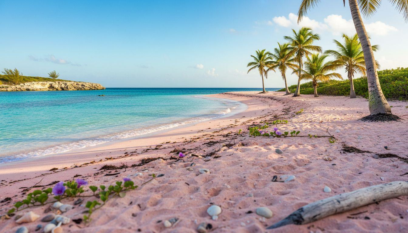 18 pink sand coves where shallow turquoise water stays empty all winter