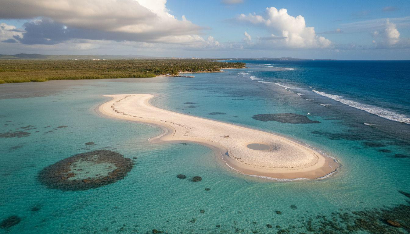 This Caribbean sandbar shifts shape with every tide and disappears by morning