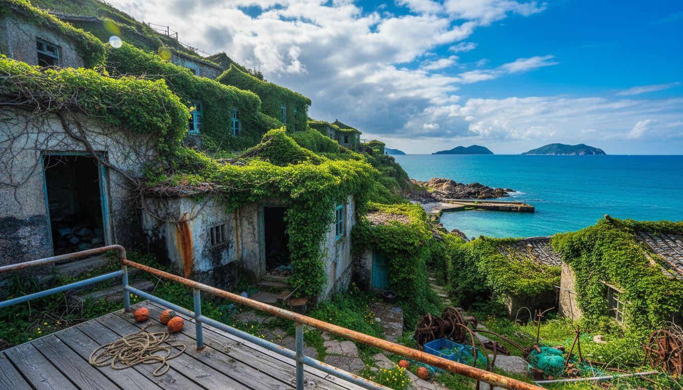 This village vanished beneath emerald ivy where 3000 residents left stone houses empty