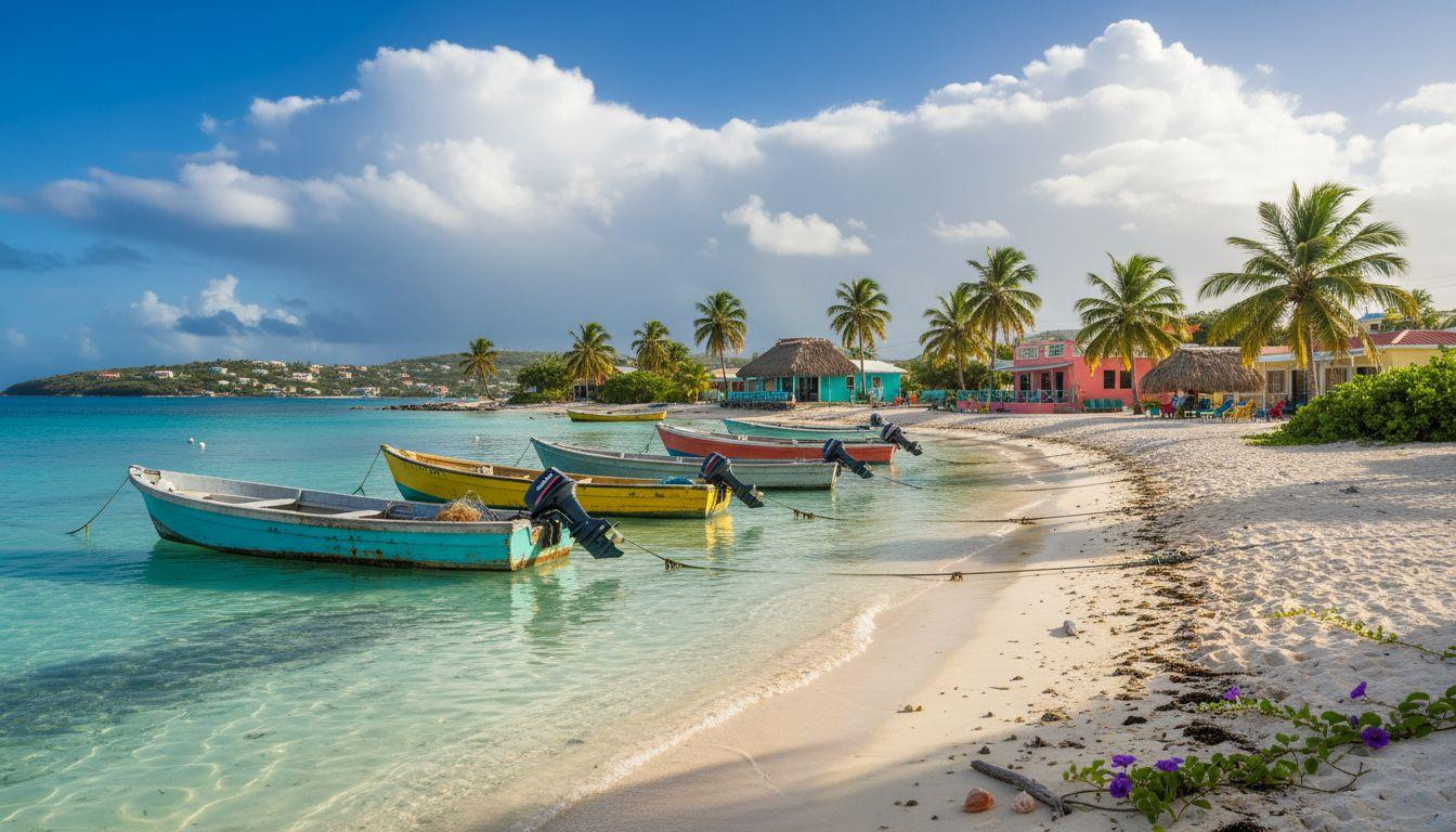 15 Sandy Ground moments where fishing boats work turquoise shallows tourists swim through
