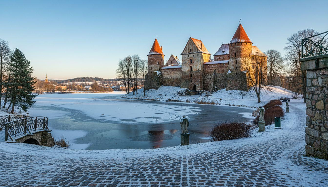 This 800 year castle glows amber every afternoon 56 miles from Riga