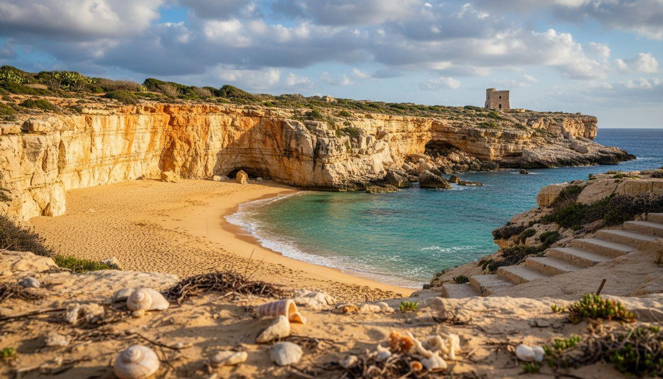 This Malta bay burns amber for 20 minutes as limestone cliffs catch December light
