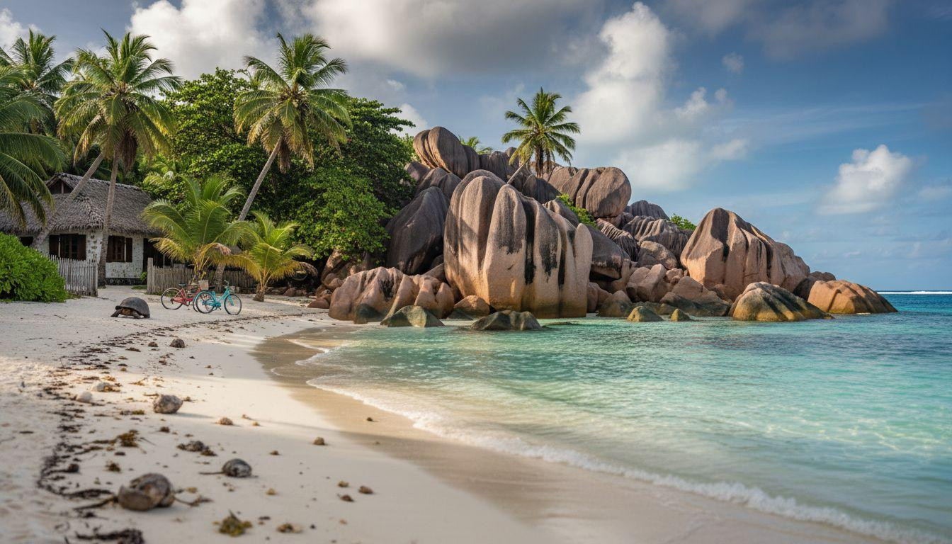 This island banned cars in 1789 where bicycles pass tortoises on coral paths