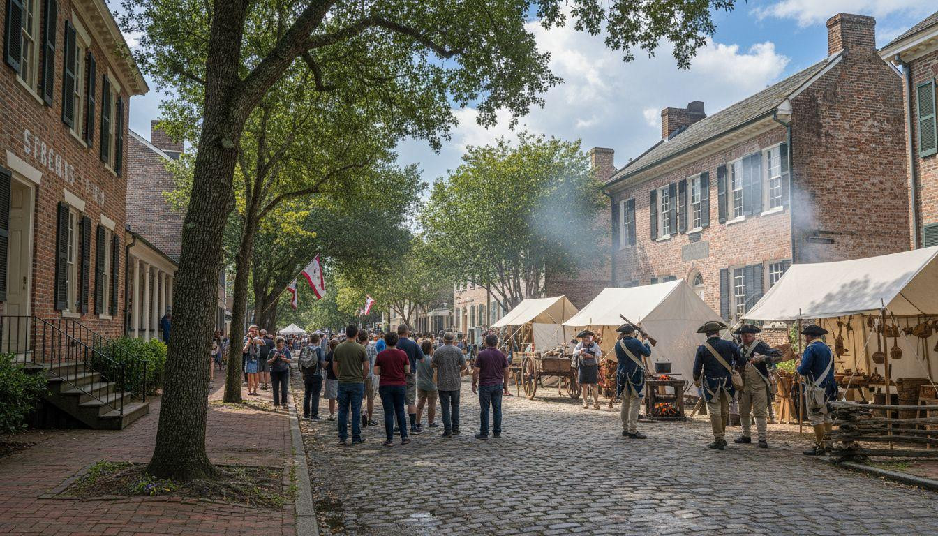 Better than Williamsburg where tickets cost and 14 towns keep living history free through local festivals