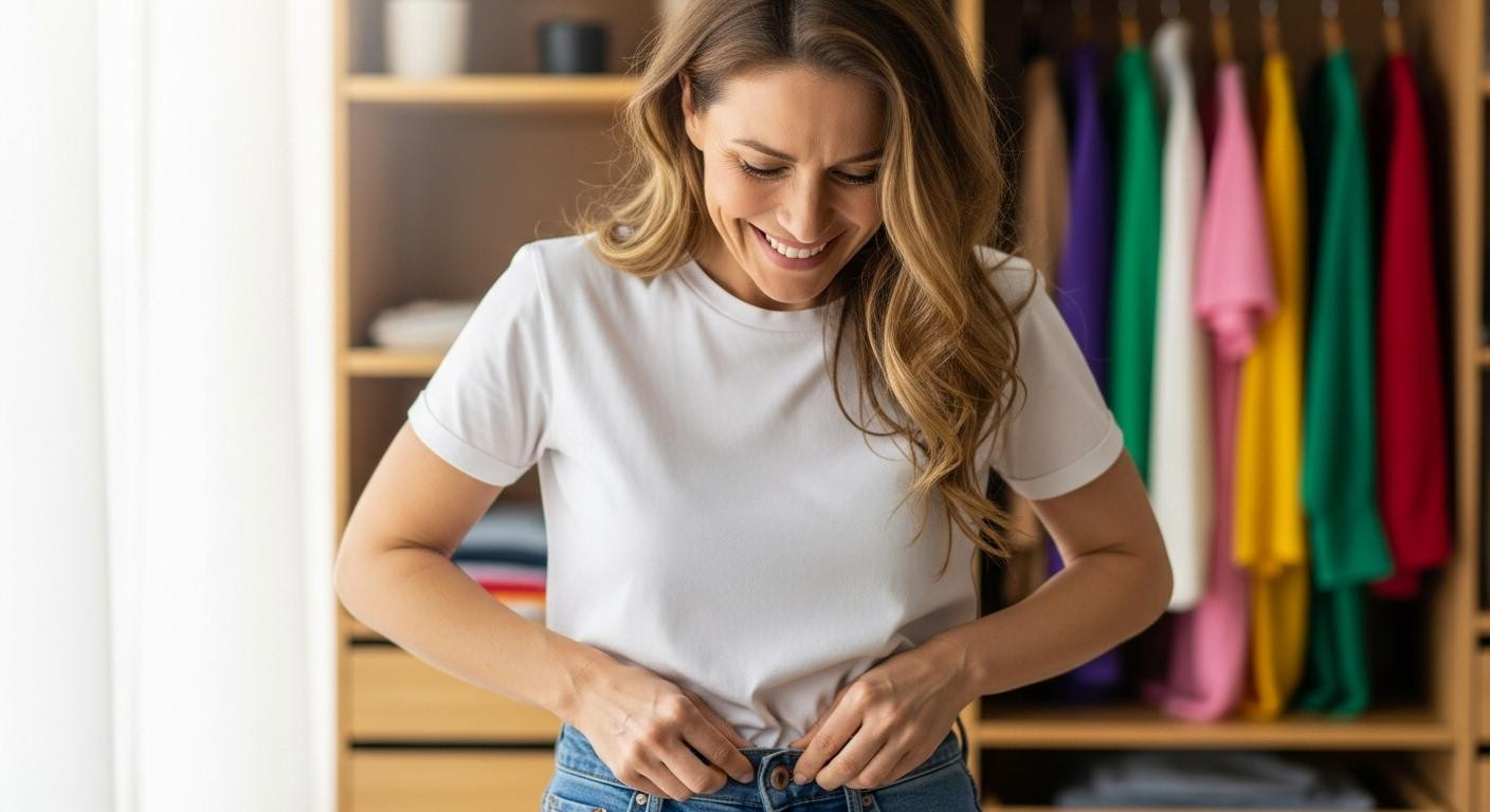 At 41 she found jeans that finally cooperate with her menopause body