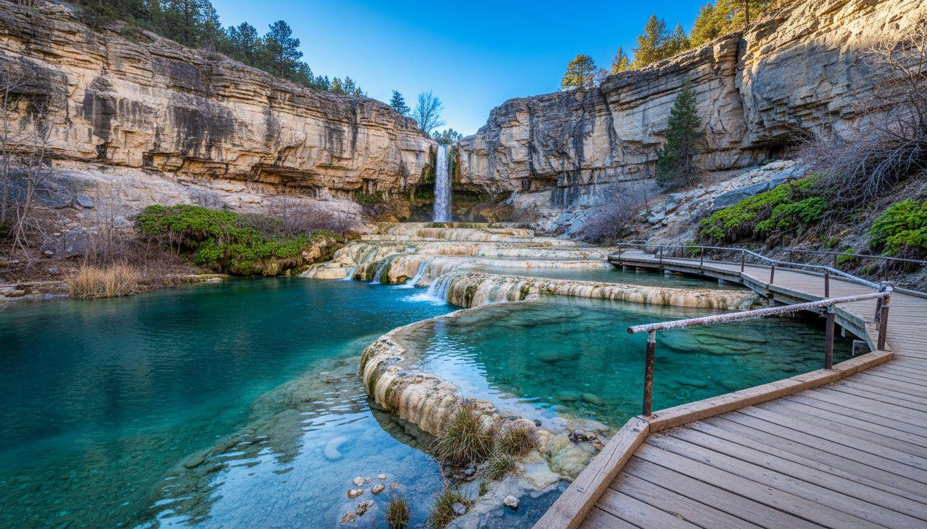 5 travertine zones where Hanging Lake hides turquoise water inside winter silence