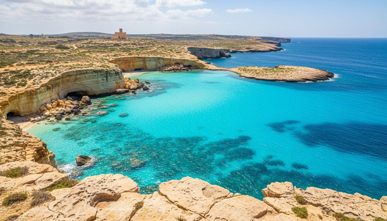 This Mediterranean island hides electric blue water where only 3 people live year round