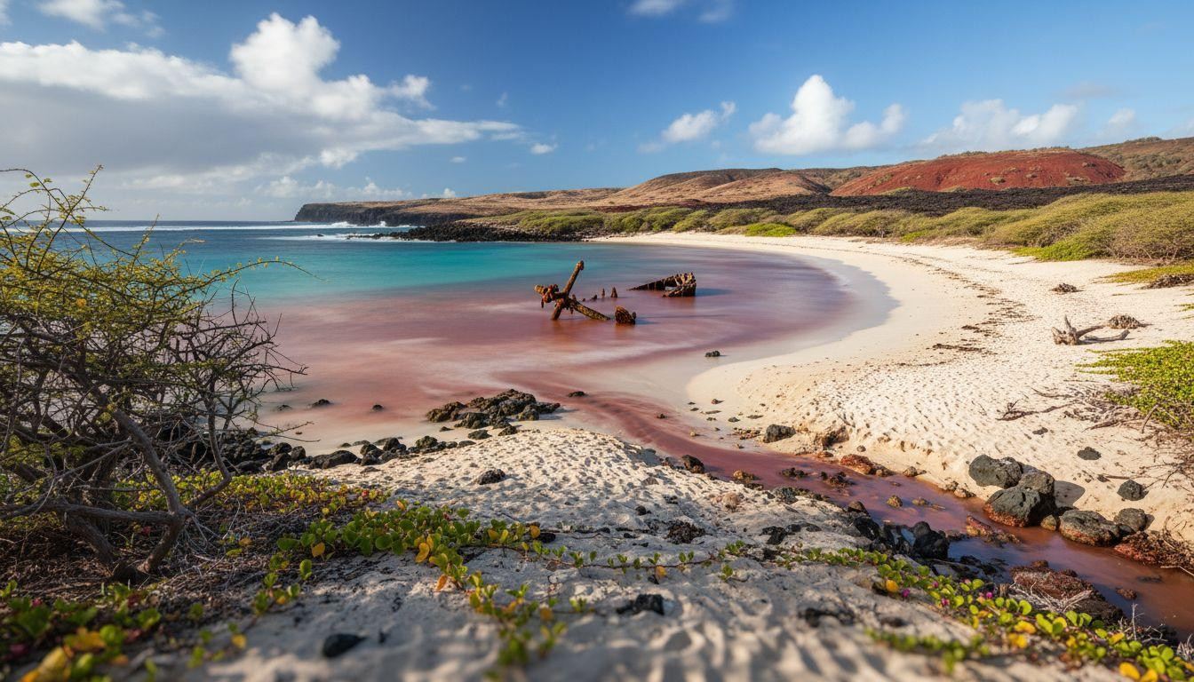 This Molokai wreck turns cove water rusty red when winter rains hit