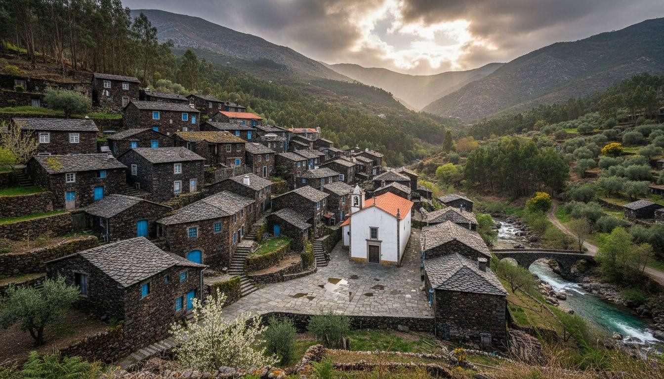 Better than Sintra where palaces cost 0 and Piódão keeps blue door slate villages for