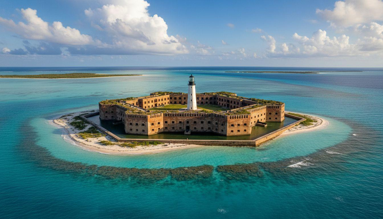 This fort rises from turquoise Gulf waters 70 miles past Key West's last dock