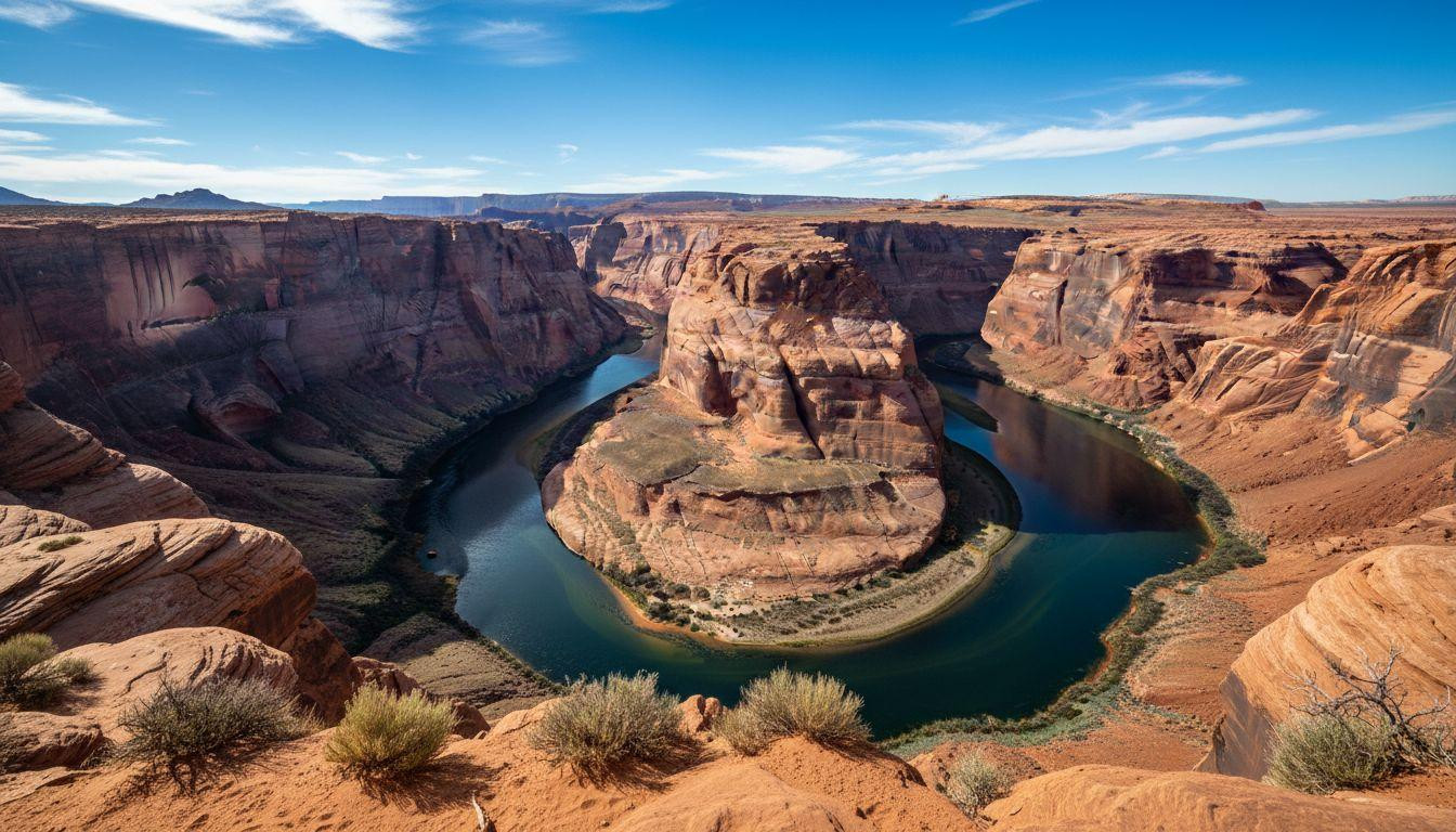 This Arizona cliff drops 1000 feet to frame a perfect river horseshoe