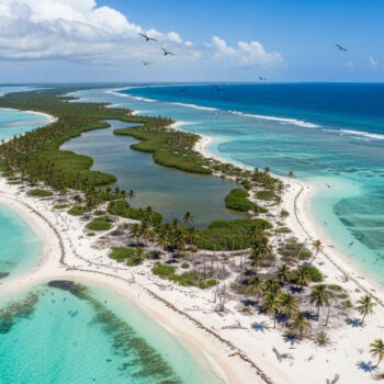This island caps visitors at 200 daily where frigatebirds outnumber humans on white sandbars
