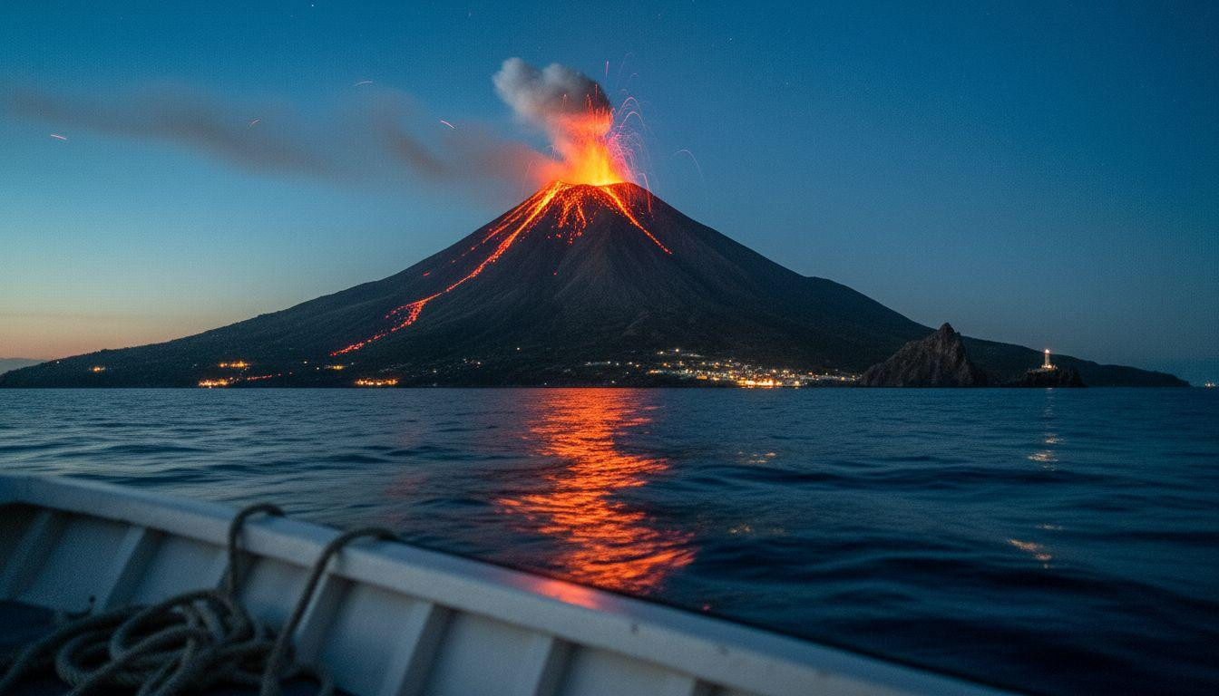 Better than Santorini where hotels cost $350 and Stromboli keeps nightly lava shows for $100