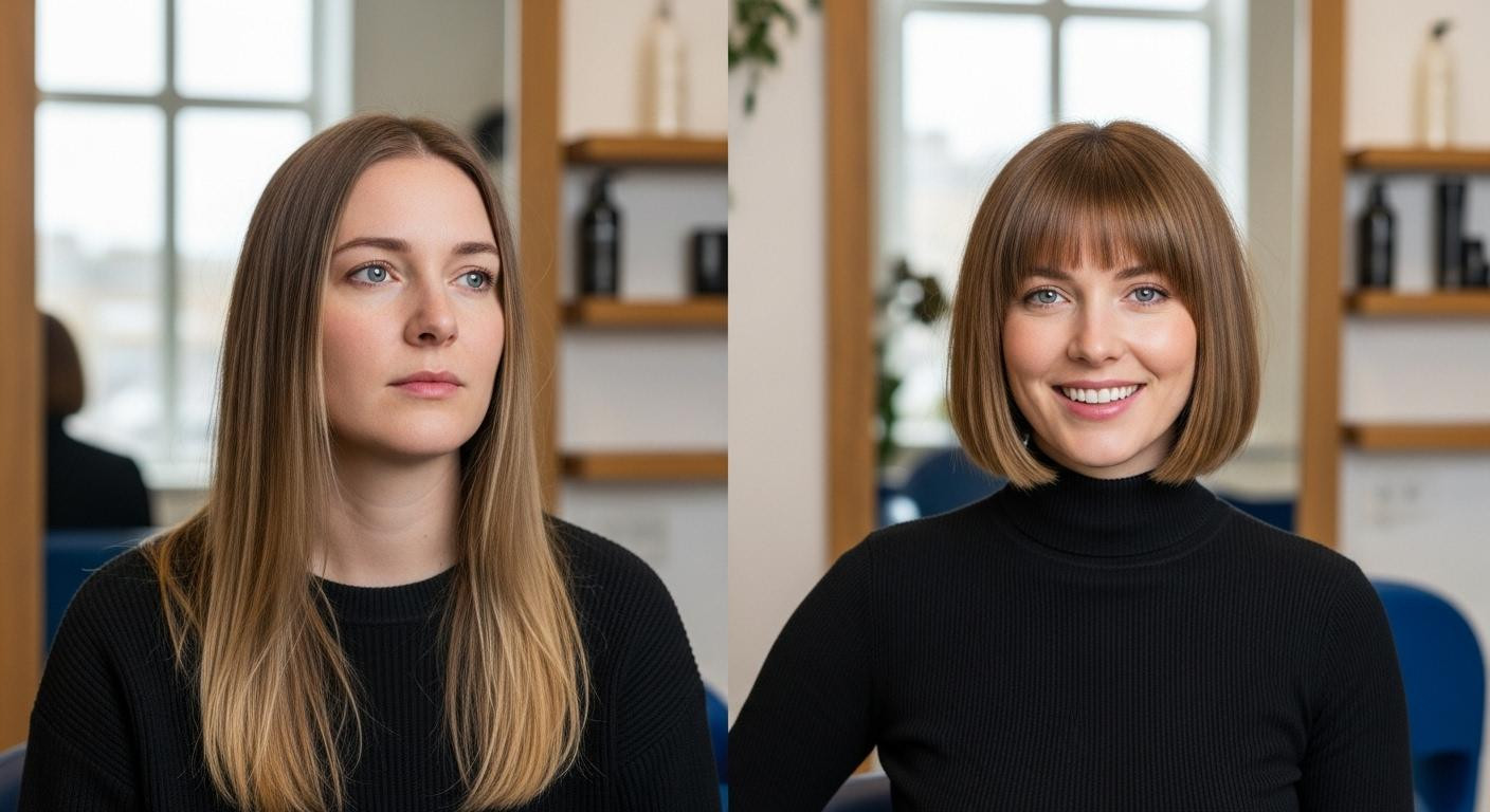 I tried heavy fringe at 36 and it changed my face in 3 salon visits