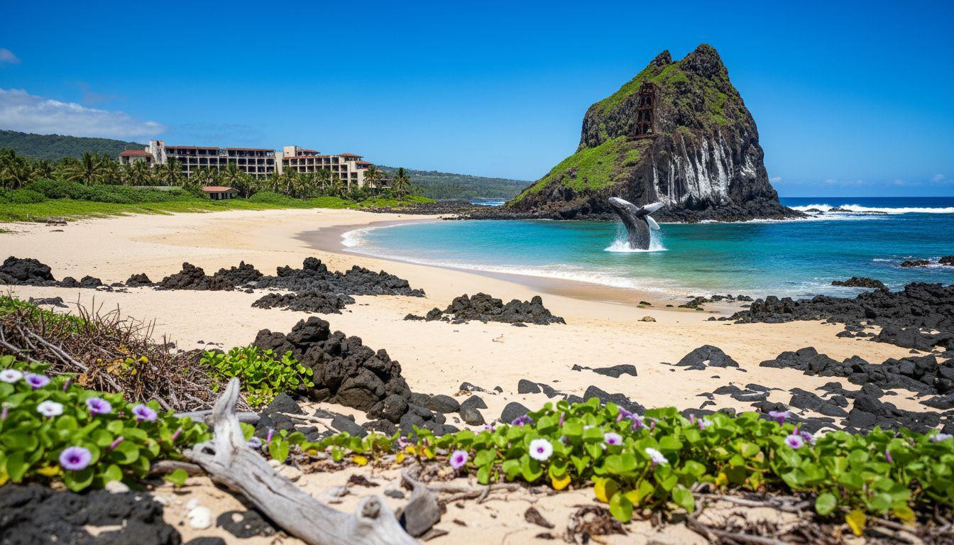 This Molokai beach hides 110 foot lava rock where winter whales breach offshore