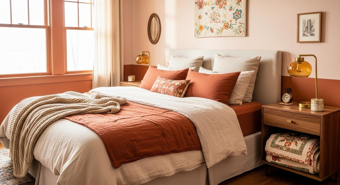 The soft neutral bedroom that makes stark white look cold