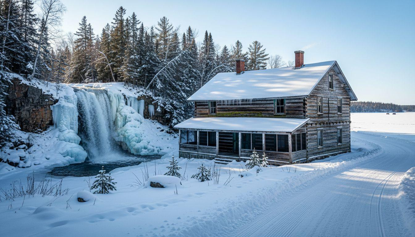 This 1910 hotel sits frozen at a waterfall you can only reach by snowmobile
