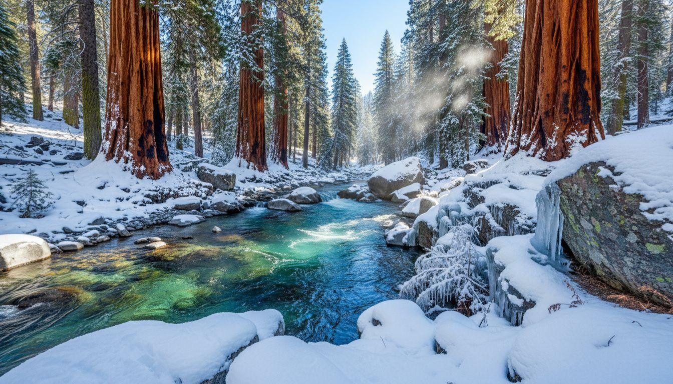 9 Sierra Nevada streams where snow dusted sequoias meet turquoise winter water