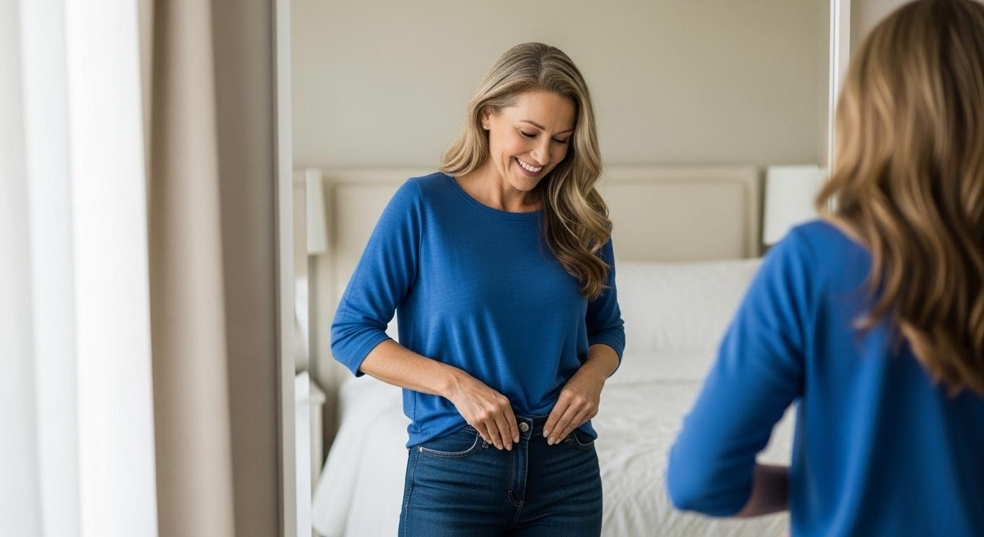 At 50 this jean feature fixed the muffin top hot flash and sliding problem