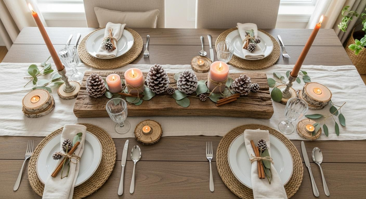 Your fingertips graze rough birch bark and 4 textures transform your table