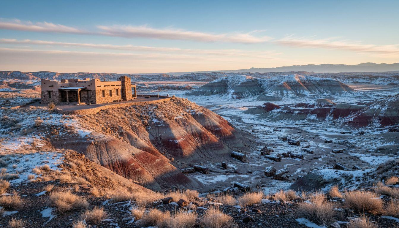 12 Arizona badlands where winter snow meets striped desert silence few discover
