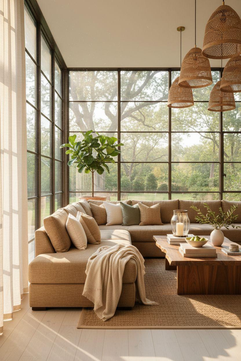 All Season Room Ideas - sunroom with white oak floors and walnut table