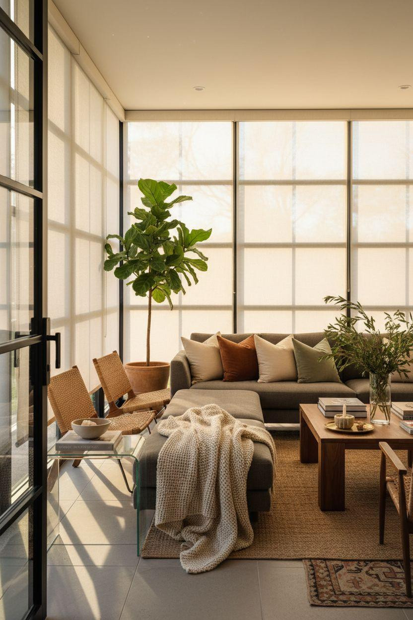 All Season Room Ideas - enclosed sunroom with modern black steel frames