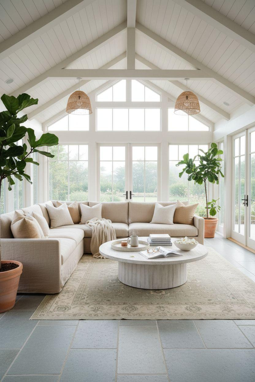 All Season Room Ideas - serene sunroom with whitewashed oak