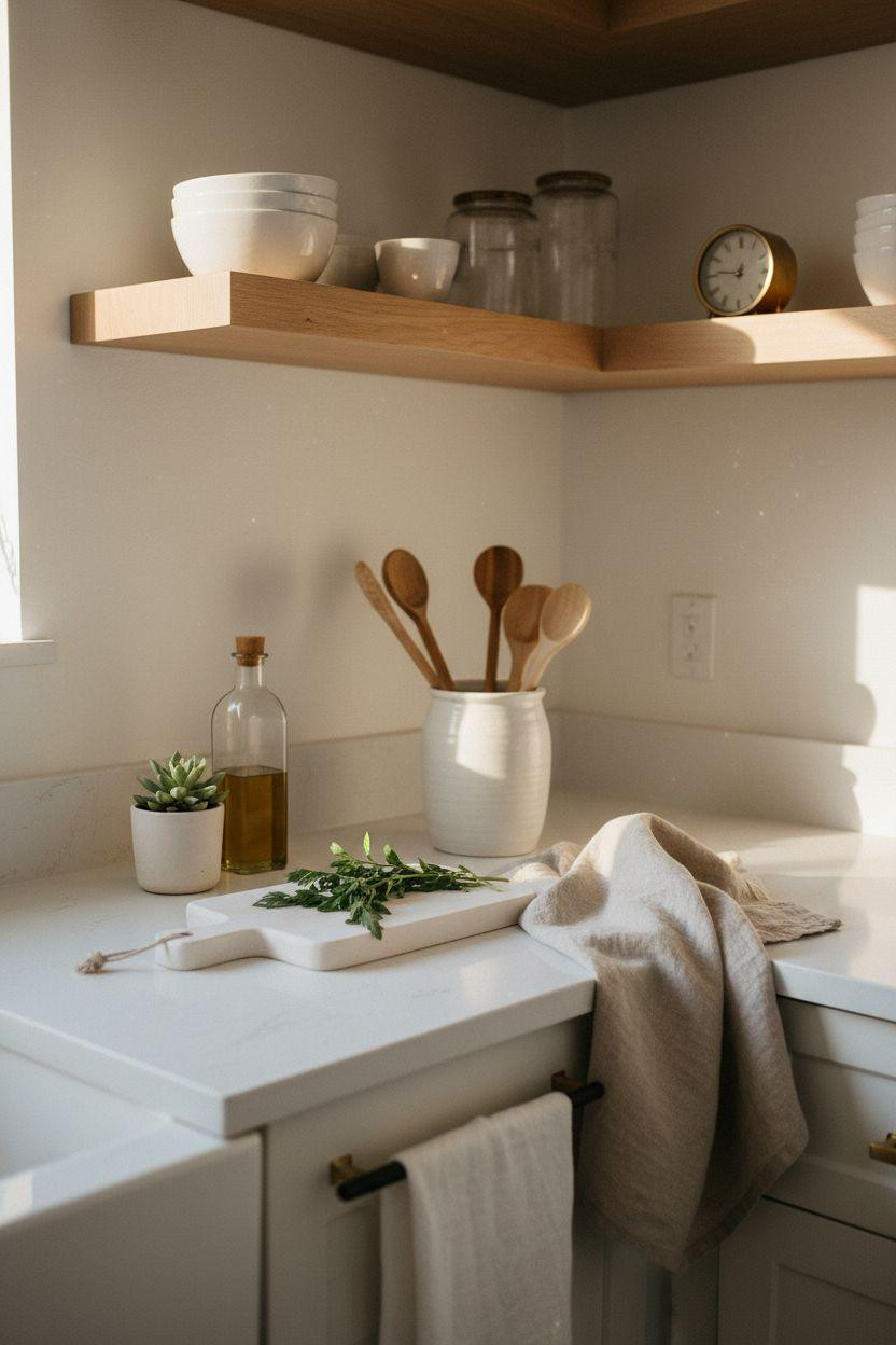 Bloxburg Kitchen Ideas - compact oak counter