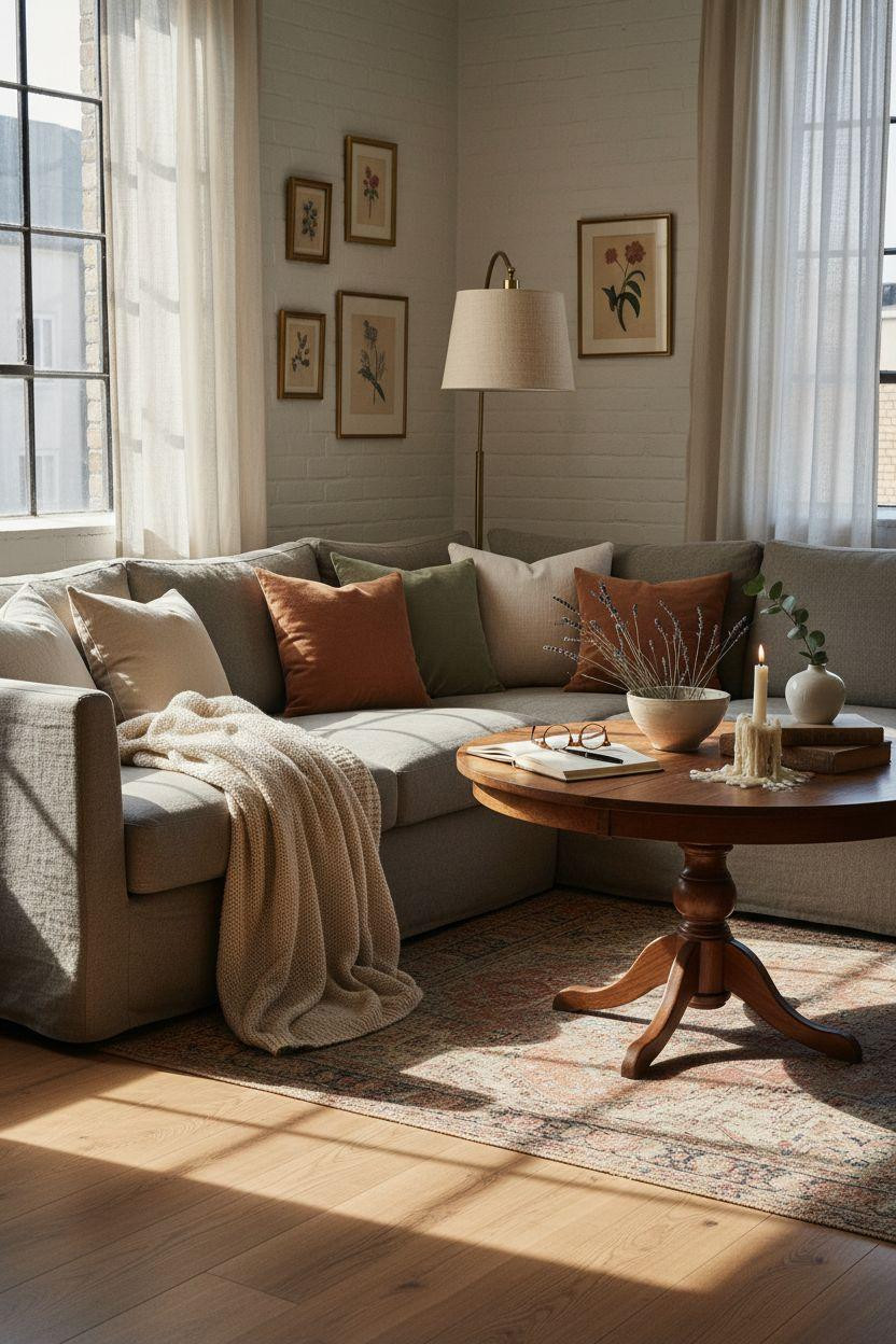 Bloxburg Dining Room - loft living room corner with vintage furniture