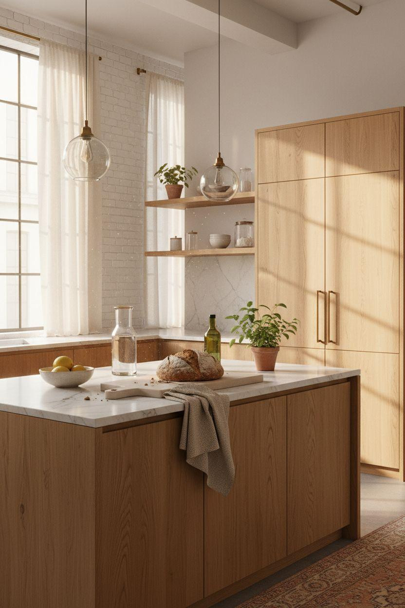 Bloxburg Kitchen Ideas - warehouse kitchen with exposed brick