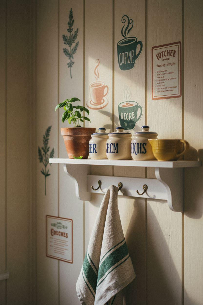 Bloxburg Kitchen Ideas - kitchen wall with decals