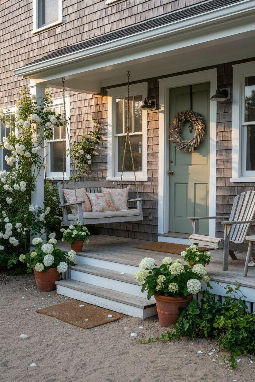 Bloxburg Summer House Ideas - vintage cottage with porch swing