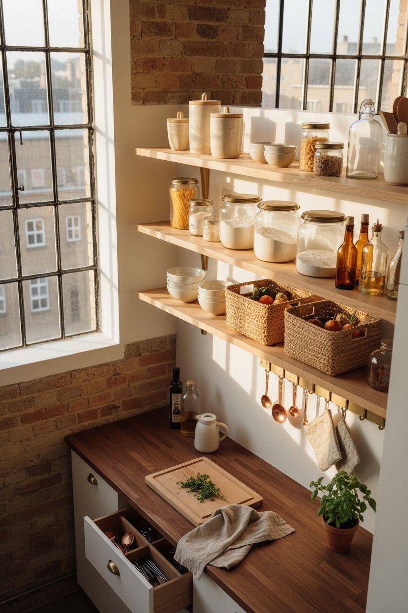 Kitchen Storage Ideas - overhead organizational layout