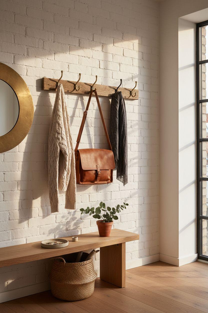 Coat Rack Entryway - Parisian ornate brass hooks