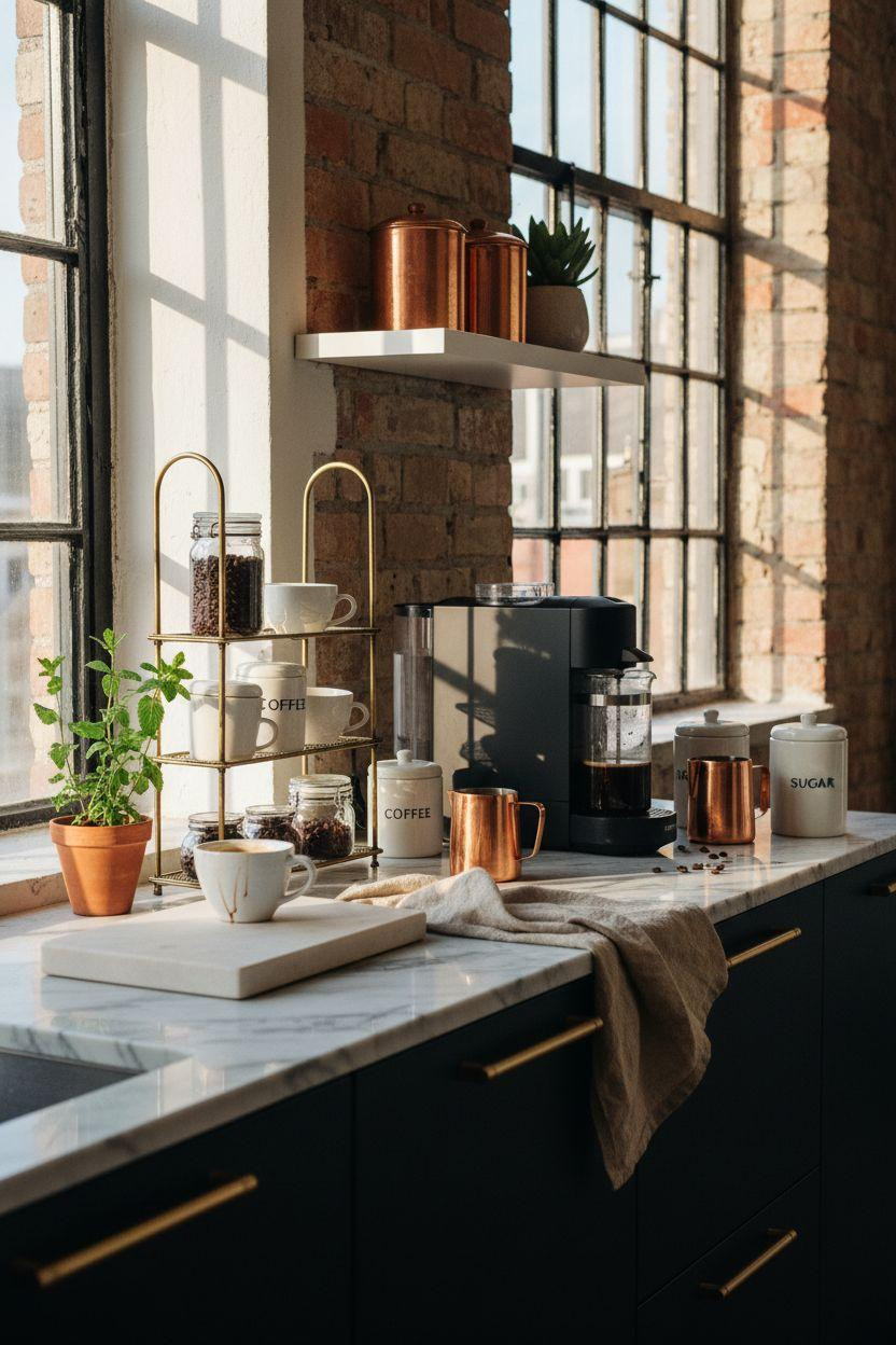 Coffee bar ideas kitchen counter for small spaces