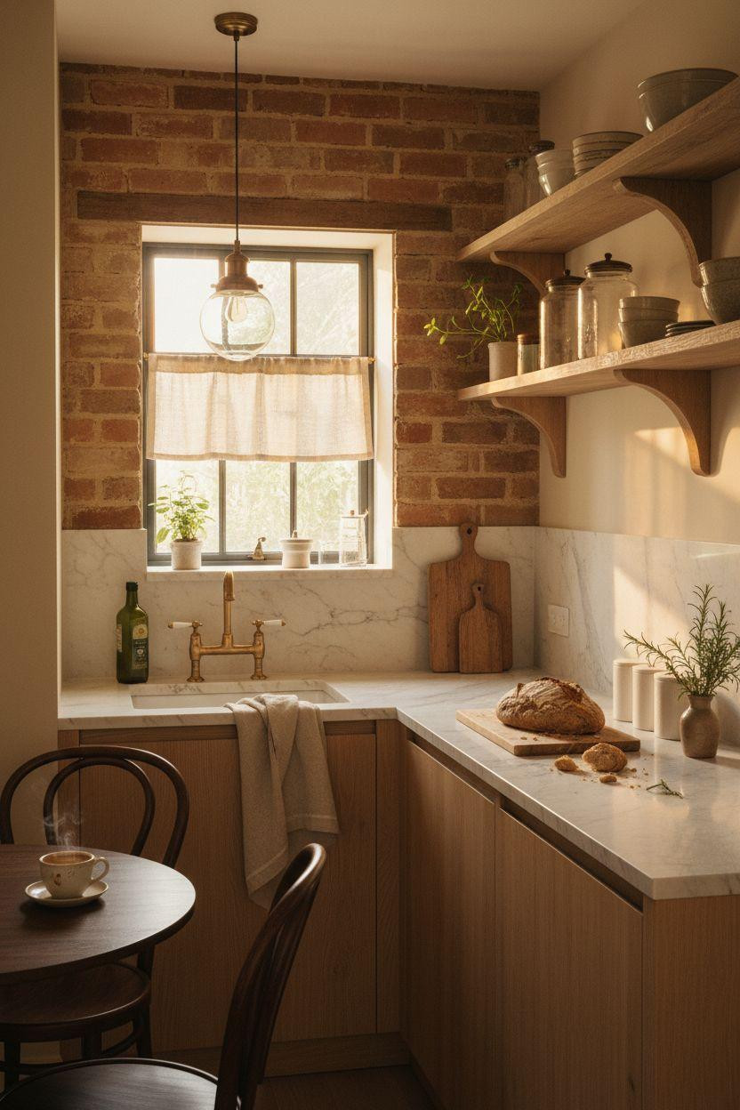kitchen ideas for small spaces - vintage collected style