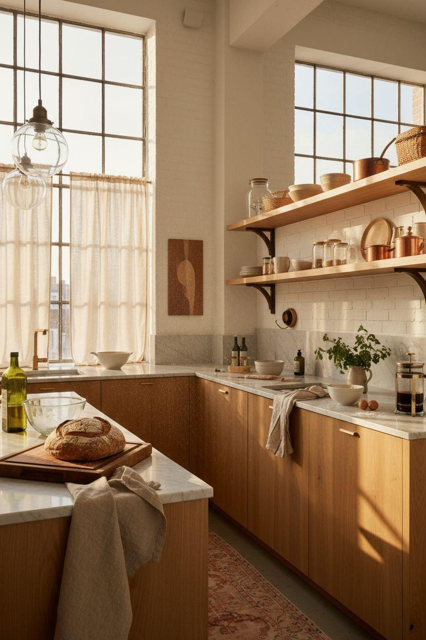 Small Kitchen open concept with steel windows
