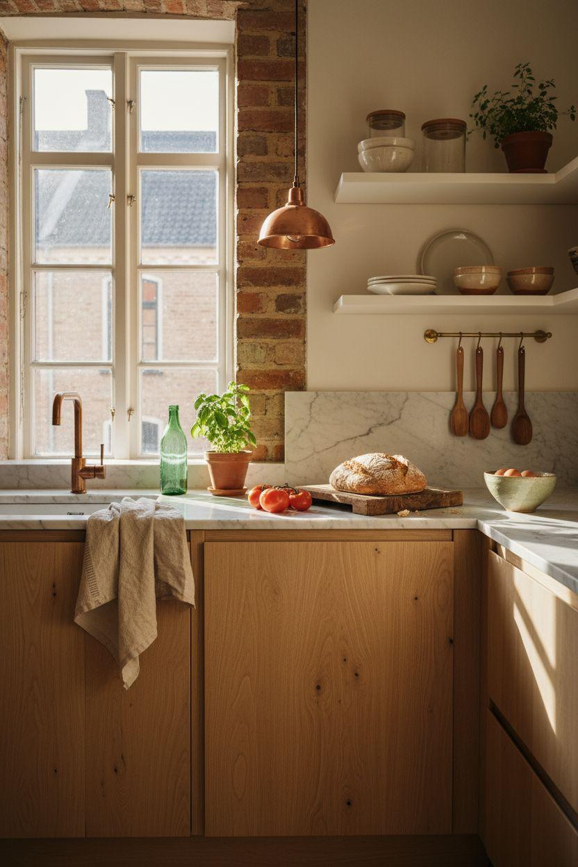 Small Kitchen corner with copper pots