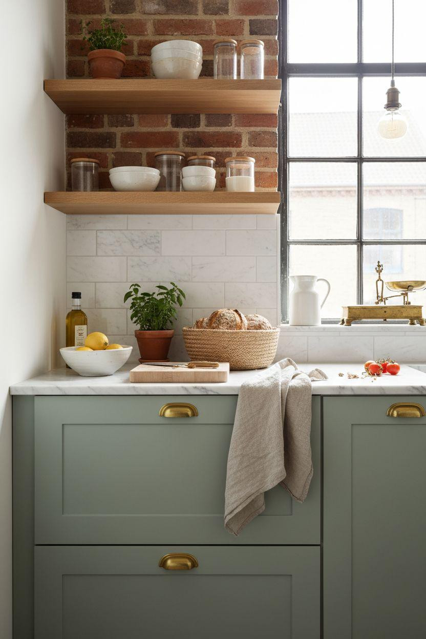 kitchen ideas for small spaces - affordable materials mix