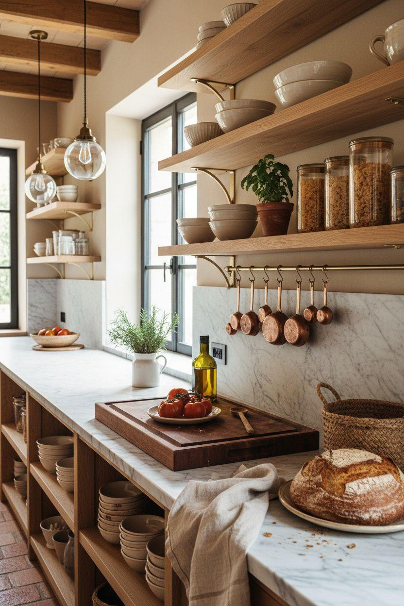 Dining Room Table Centerpiece Ideas - kitchen counter decor with farmhouse style